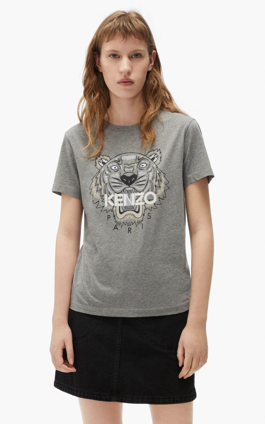 Camiseta Kenzo Tiger Feminino - Cinzentas | 182PWSKFT